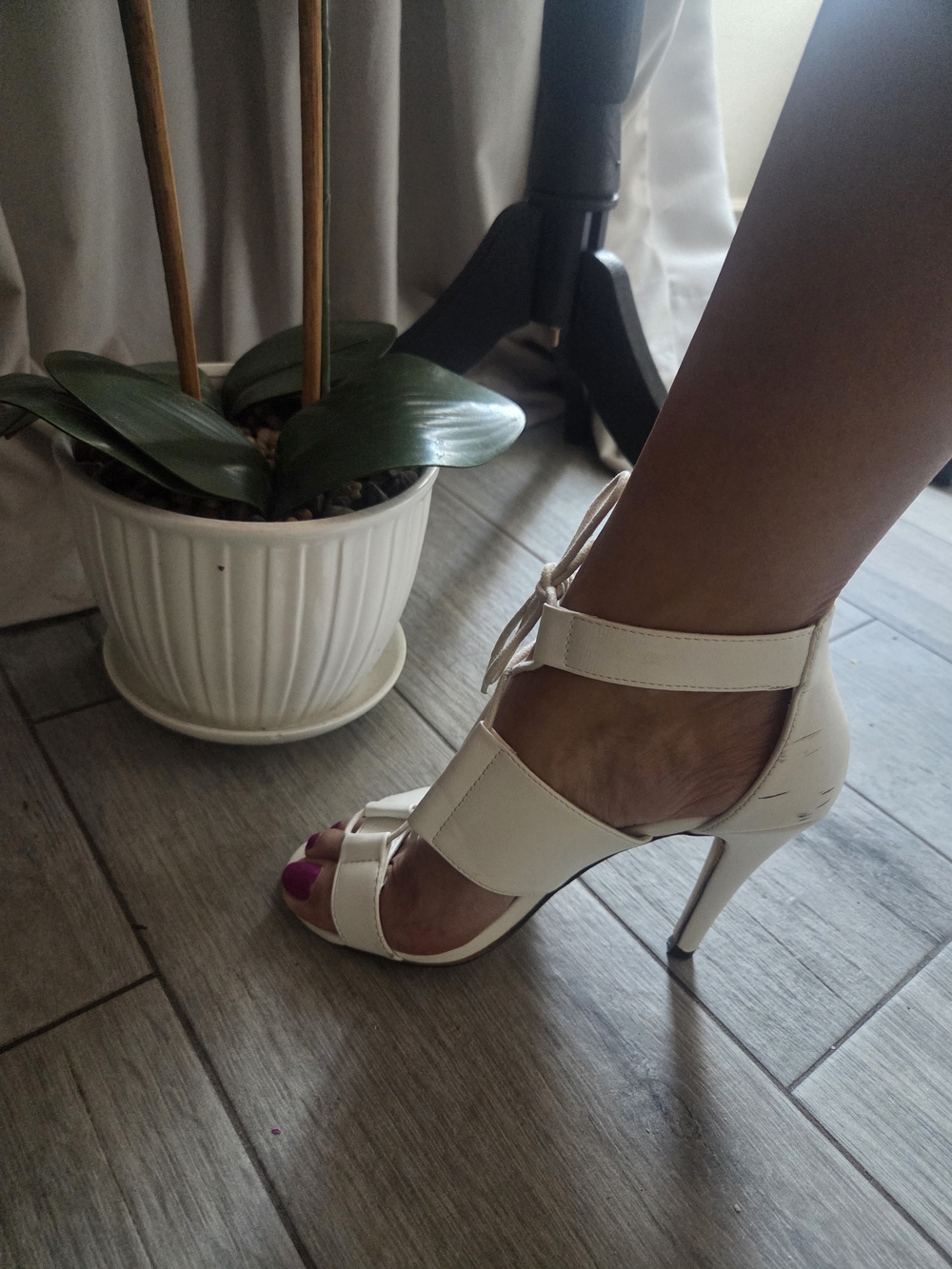Michael Antonio White Strappy Stiletto Sandals